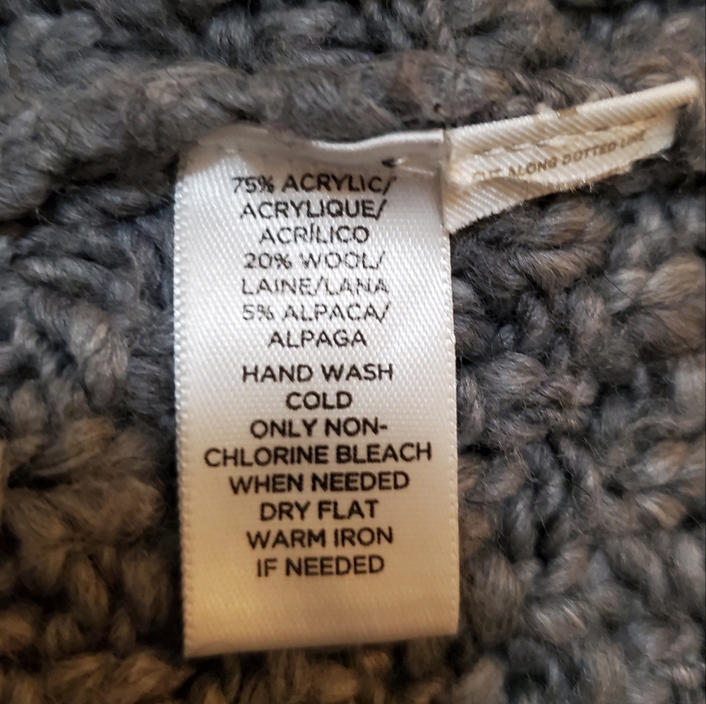 Loft Chunky Wool Gray Open Front Cardigan - image 5